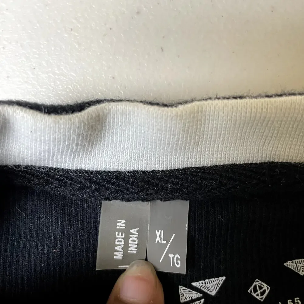 Point‎ Zero Y2K Long Sleeve Pullover T-Shirt Size XL Black Crew Neck 100% Cotton - Picture 4 of 9